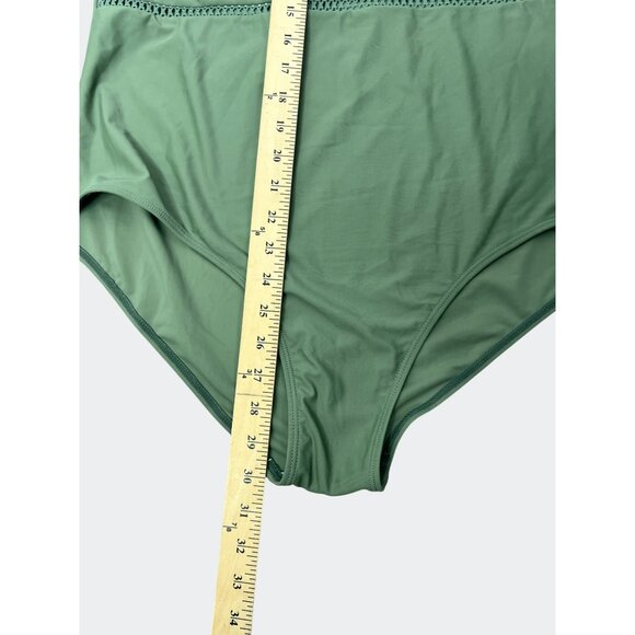 Daci Olive Green One-Piece Swimsuit With Adjustable Straps & Waist Detail 20W - Picture 12 of 15